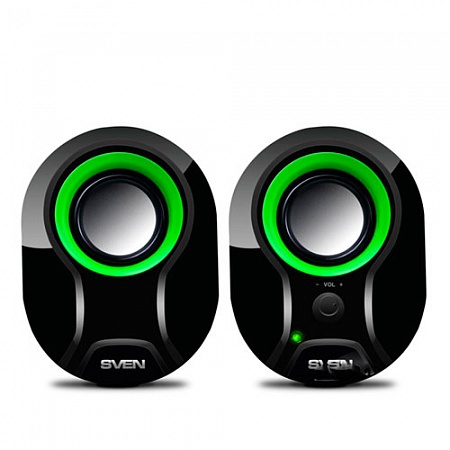 Колонки SVEN 290, чёрный-зелёный (5 Вт, питание USB) Колонки SVEN 290, чёрный-зелёный (5 Вт, питание USB)