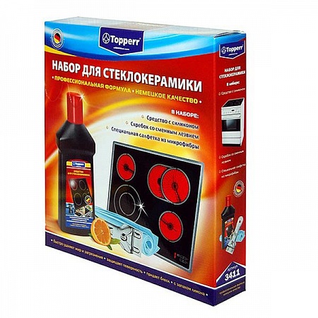 Набор для ухода за стеклокерамическими поверхностями Topperr 3411 Набор для ухода за стеклокерамическими поверхностями Topperr 3411